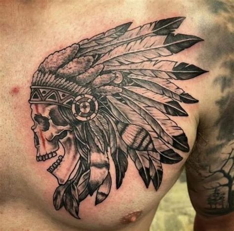 Native American Skull Tattoo