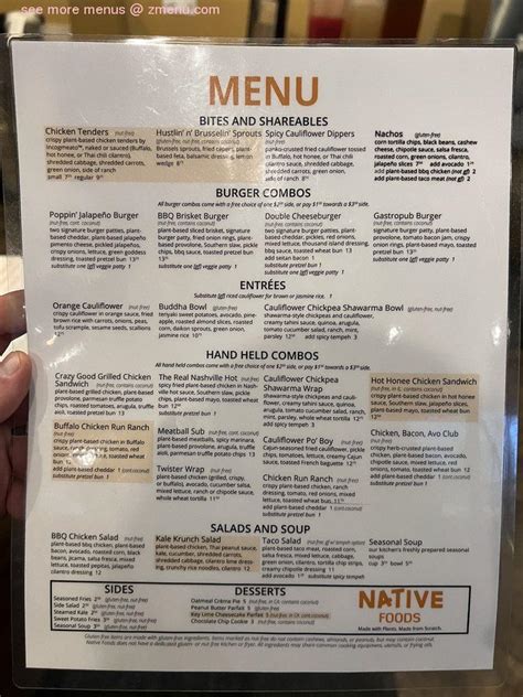 Native Foods Boulder Mediterranean Menu Highlights