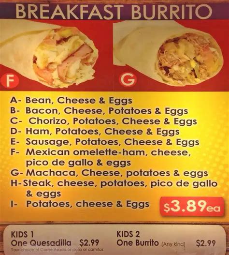 Native Foods Denver Burritos Menu