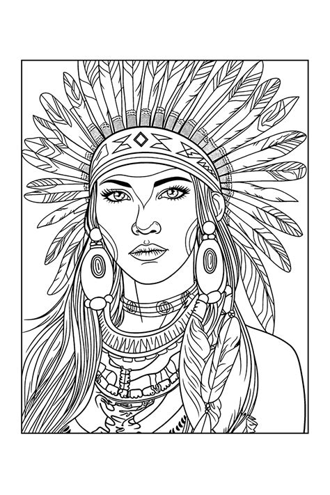 Native Indian Coloring Pages