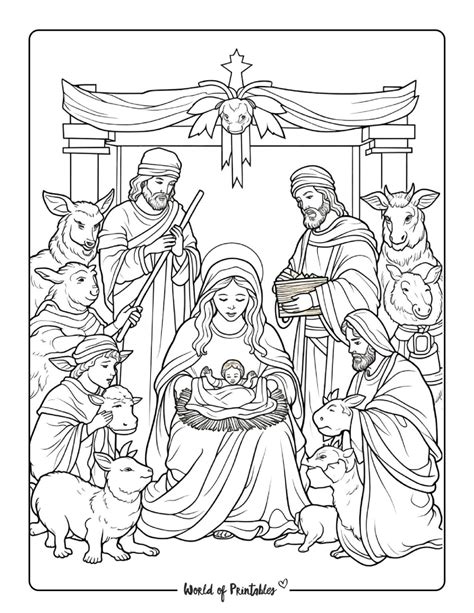 Nativity Coloring Page