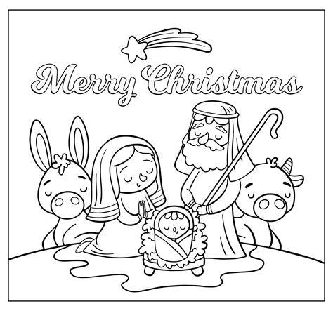 Nativity Scene Coloring Page