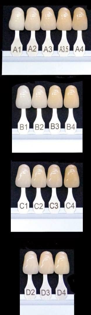 Natural Teeth Colour Chart