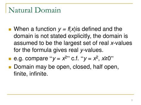 Natural domain of a function