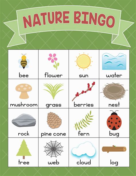 Nature Bingo Printable