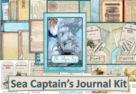Download Nautical Journal Kit with Free Ephemera Files DXF Files