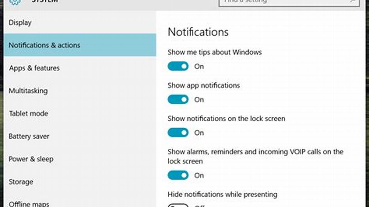 Navigate To System ≫ Notifications &Amp; Actions In The Settings Window., Images