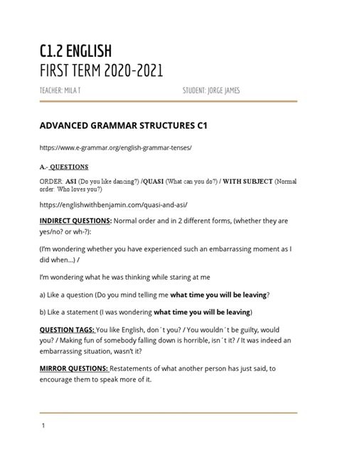 Grammar Structures