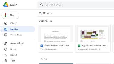 Navigating Google Drive Interface