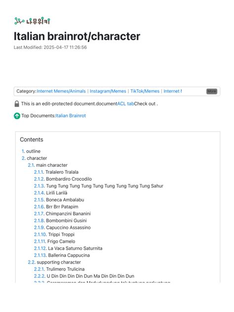 Navigating Namuwiki for Brainrot Content