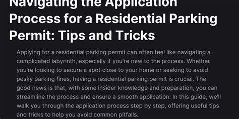 Navigating the Permit Application Process