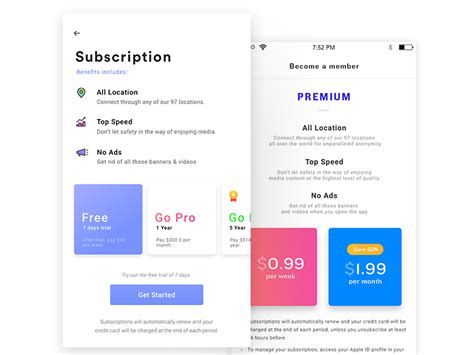 Navigating to Subscriptions