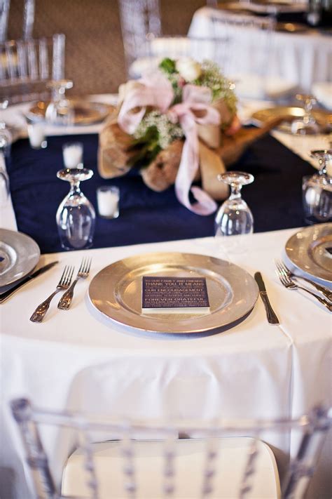 Navy And Blush Wedding Table Ideas