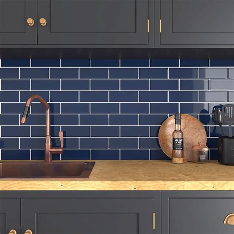 Navy Blue Backsplash Tile