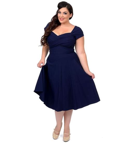 Navy Blue Dresses For Plus Size
