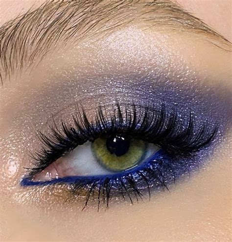 Navy Blue Lashes Prom Makeup