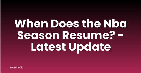 Nba Resume Season