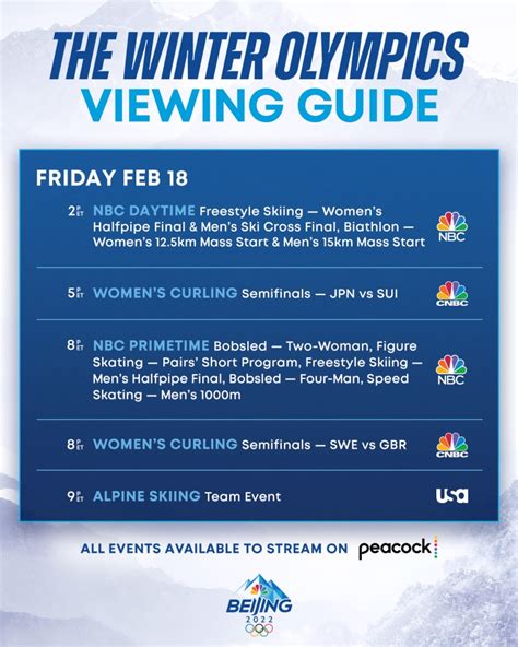 Nbc Olympic Printable Schedule