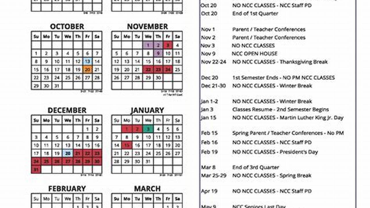 Ncc Calendar Spring 2025