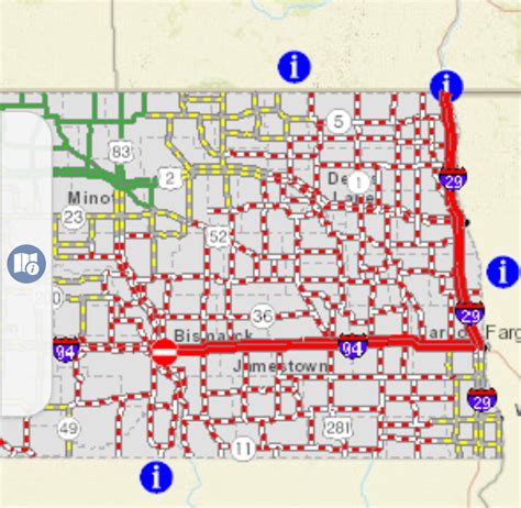 Nd Road Conditions Map