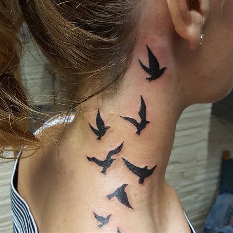 Neck Bird Tattoo