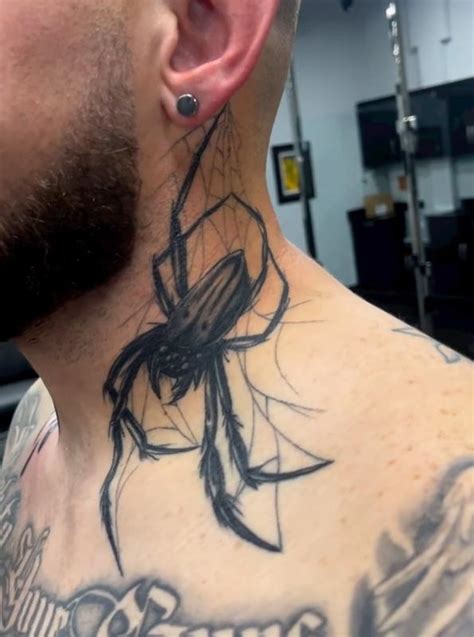 Neck Tattoo Spider