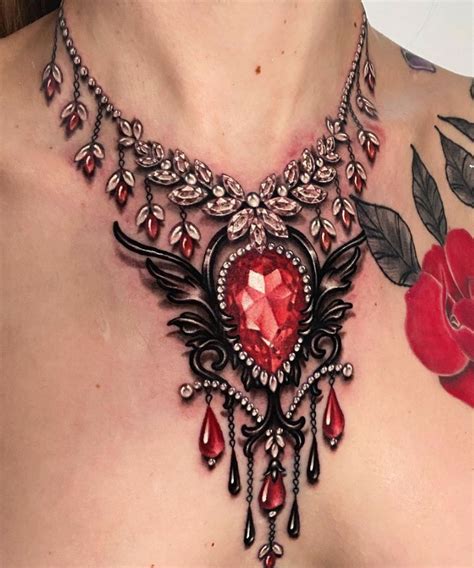 Chain Tattoos For Neck neck chain tattoo images & designs