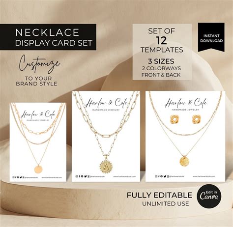 Download Necklace Display Cards Commercial Use