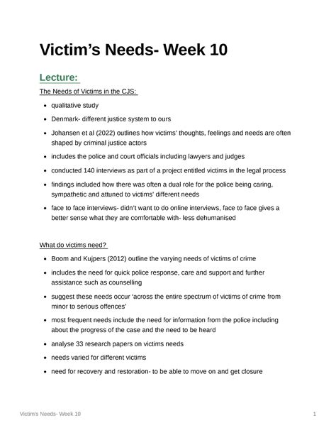 Needs victim interaction