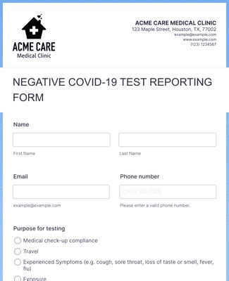 Negative Covid Test Results Template Cvs