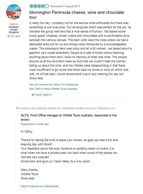 Negative Tour Feedback