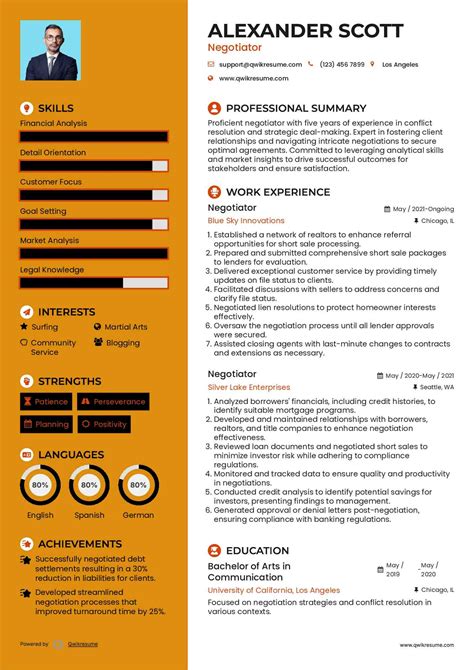 Negotiator Specialist Sample Resume Pdf