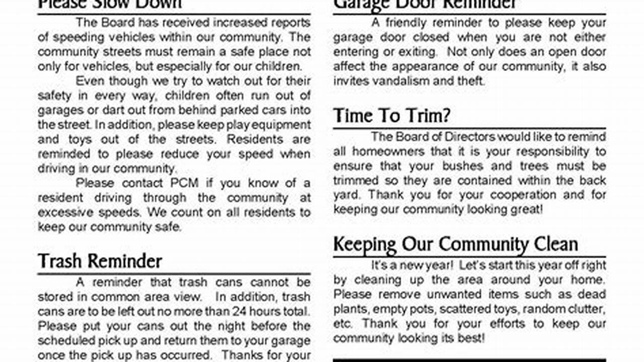 Neighborhood Information, News