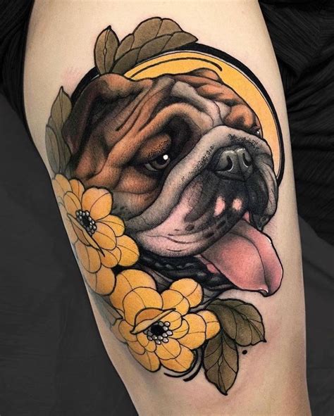 Neo Trad Dog Tattoo