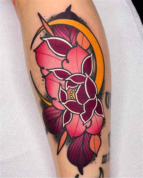 Neo Trad Flower Tattoo