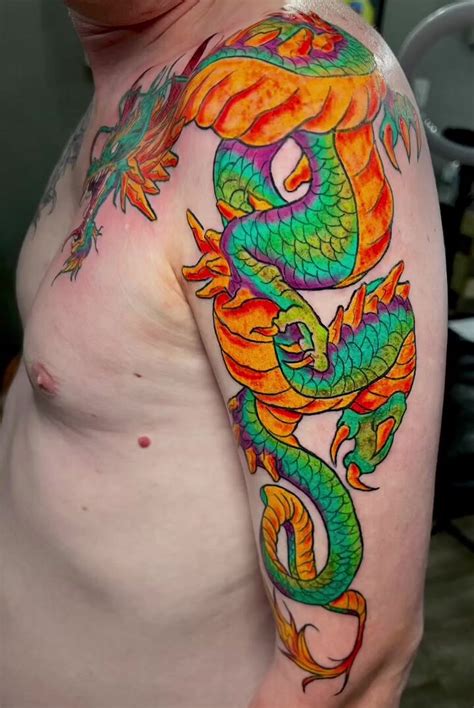 Neo Traditional Dragon Tattoo
