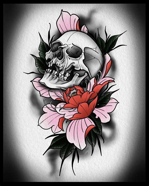 Neo Traditional Skull Tattoos