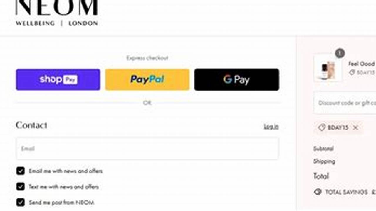 Neom Discount Code 2024 Code