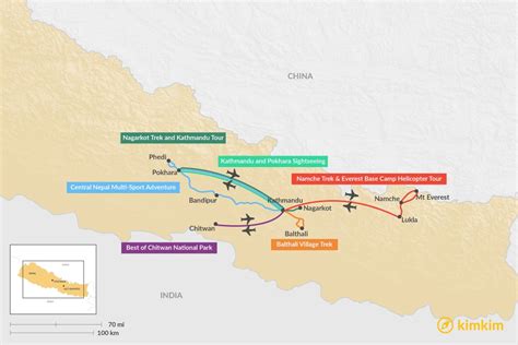 Nepal Itinerary Map