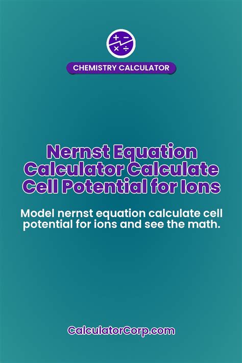 Nernst Equation Calculator Graph