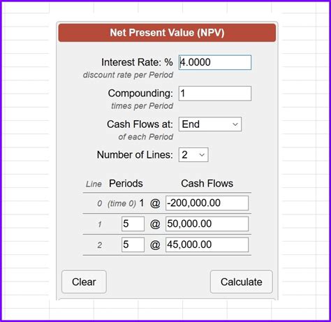 Net Present Value Calculator » EXCELTEMPLATES.org