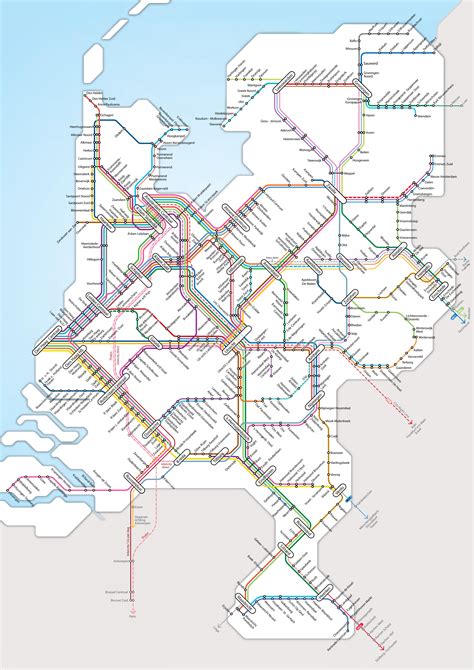 Rail network in The Netherlands in 2019 europe