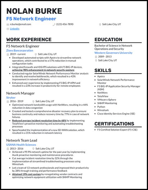 Network Engineer Resume