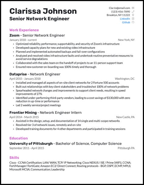 Network Engineer Resumes