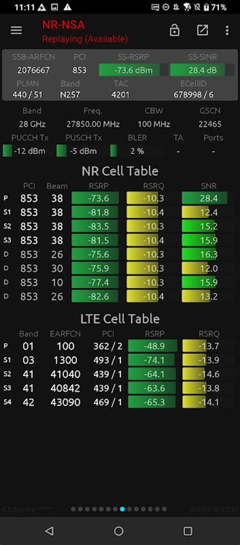 Aplikasi Network Signal Guru pada smartphone