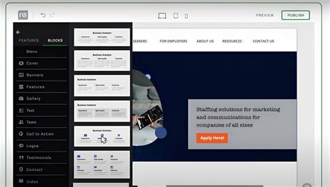 Network Solutions website builder interface