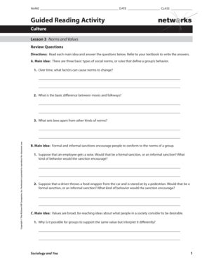 Networks Guided Reading Activity - Fill Online, Printable, Fillable 