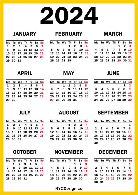 Free 2024 Printable Calendar Free Printable Template