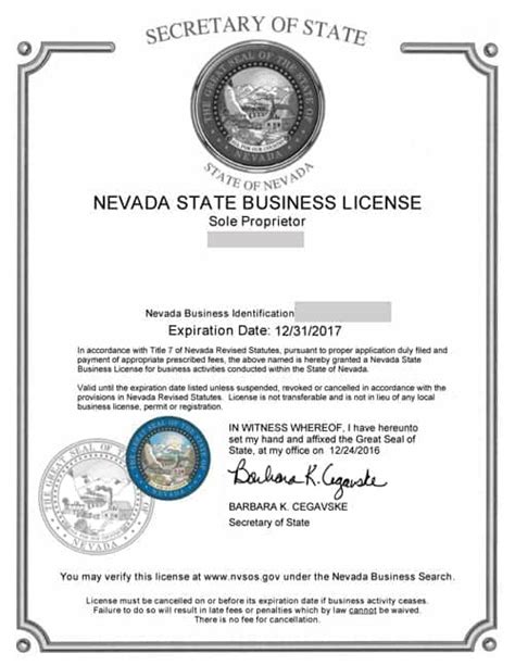 Nevada Business License
