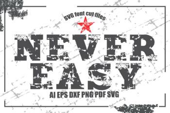Download Never Easy SVG Font Cut Files Commercial Use DXF Files